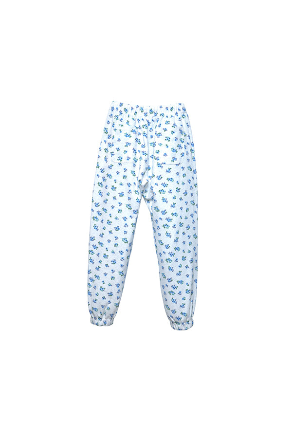 【INTERPLAY x AYA】Waffle Flower Jogger Pants(Women)-WHITE x blue-624360005-11S/M-2サイズ展開