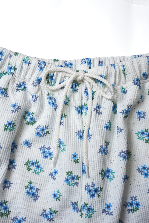 【INTERPLAY x AYA】Waffle Flower Jogger Pants(Women)-WHITE x blue-624360005-11S/M-2サイズ展開