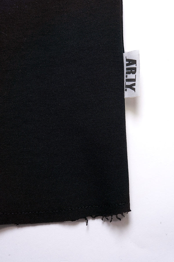 【INTERPLAY x AYA】Vintage Embroidery French Sleeve(Women)-BLACK x grey-624380004-19F