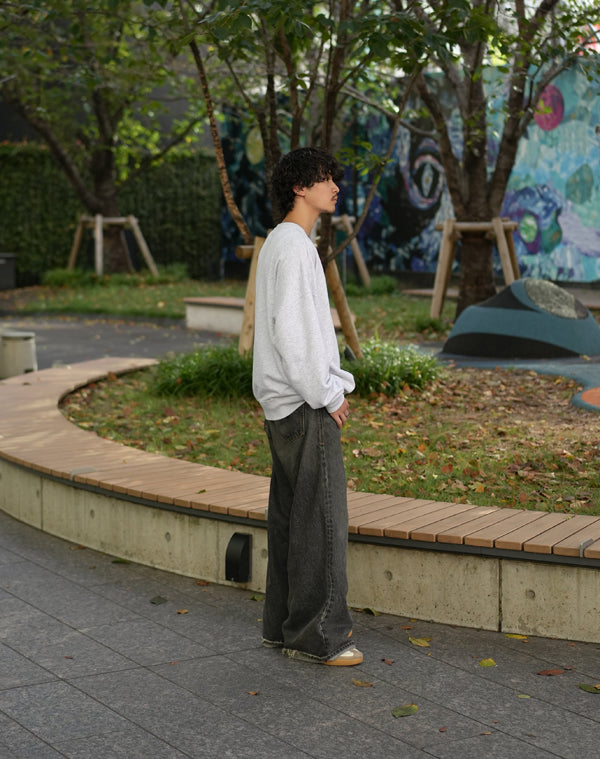 【INTERPLAY x Takeru】Rough Gaffiti Heart Sweat(UNISEX)-Ash Grey-624520011-11F