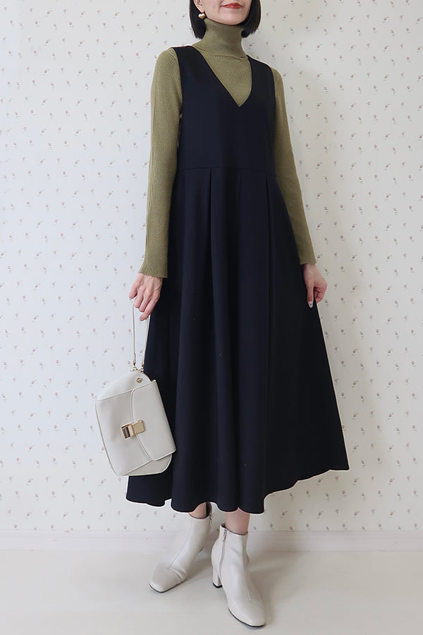 【INTERPLAY x MAYUKO】2 Way No-Sleeve Tuck Flare One-piece 2024-BLACK-624550008-19F