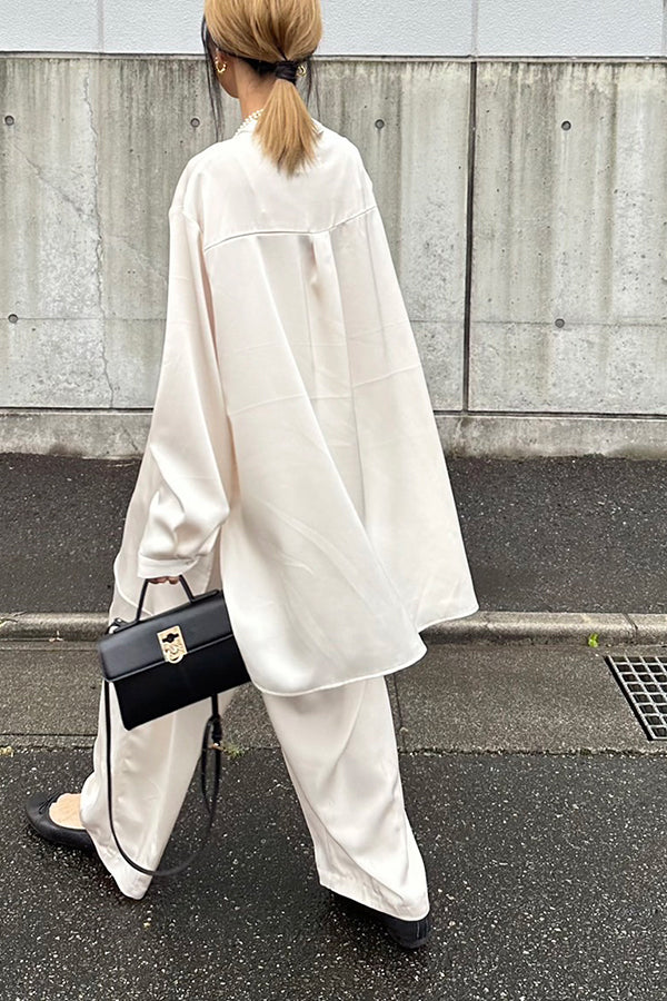 【INTERPLAY x AYA】Satin Pants-IVORY-624560002-04S&M (2サイズ)