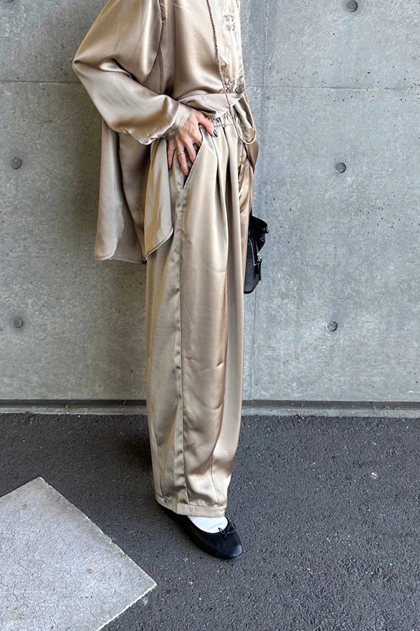 【INTERPLAY x AYA】Satin Pants-MOCA-624560002-54S&M (2サイズ)