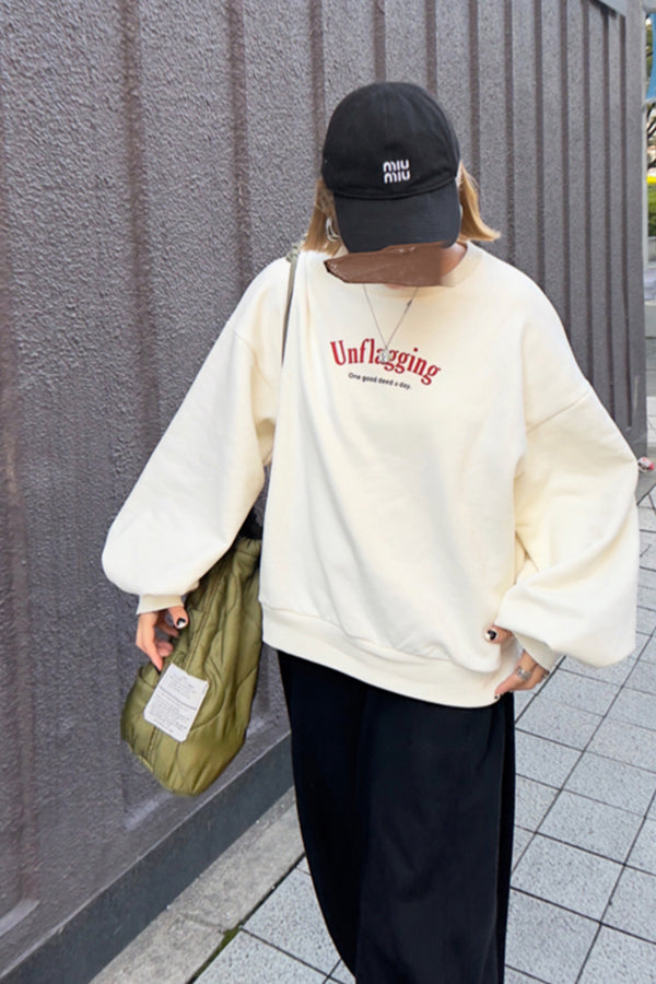 【INTERPLAY x おなつ】Tucked Balloon Sleeve Loose Sweat(UNISEX)624580012-01F