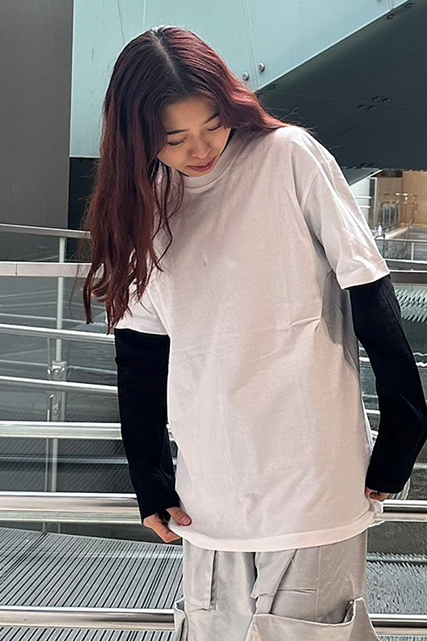 【INTERPLAY】Script EMB. LOGO Short Sleeve Tee Shirt White/Natural/Black 625120019-01/04/19L