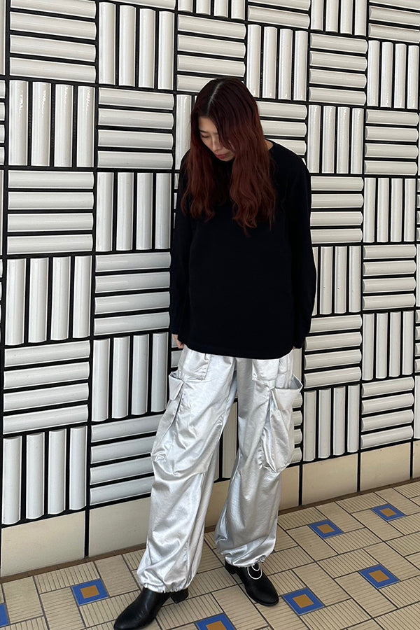 【INTERPLAY】Script EMB. LOGO Long Sleeve Tee Shirt White/Natural/Black 625120020-01/04/19L