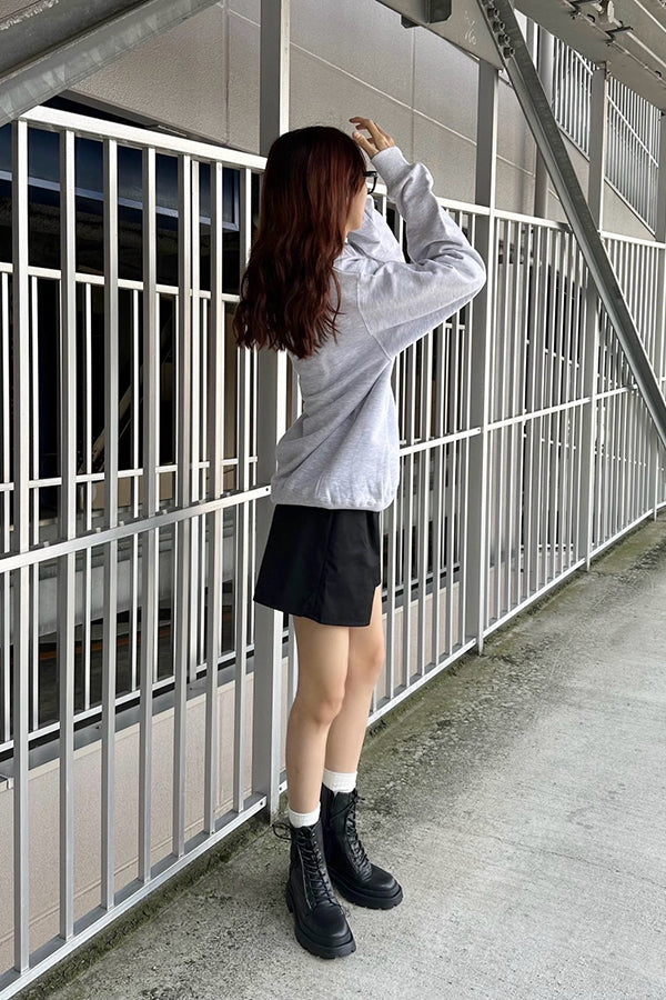 【INTERPLAY】Script EMB. LOGO Half Zip Pull Over Sweat White(white)/Ash Grey(grey) 625120023-01/11XL