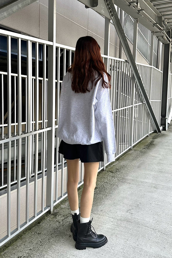 【INTERPLAY】Script EMB. LOGO Half Zip Pull Over Sweat White(white)/Ash Grey(grey) 625120023-01/11XL