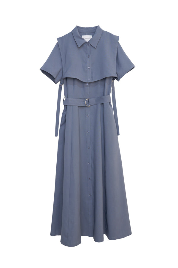 【INTERPLAY x MAYUKO】Breeze Layer Dress-Blue-625150001-92F