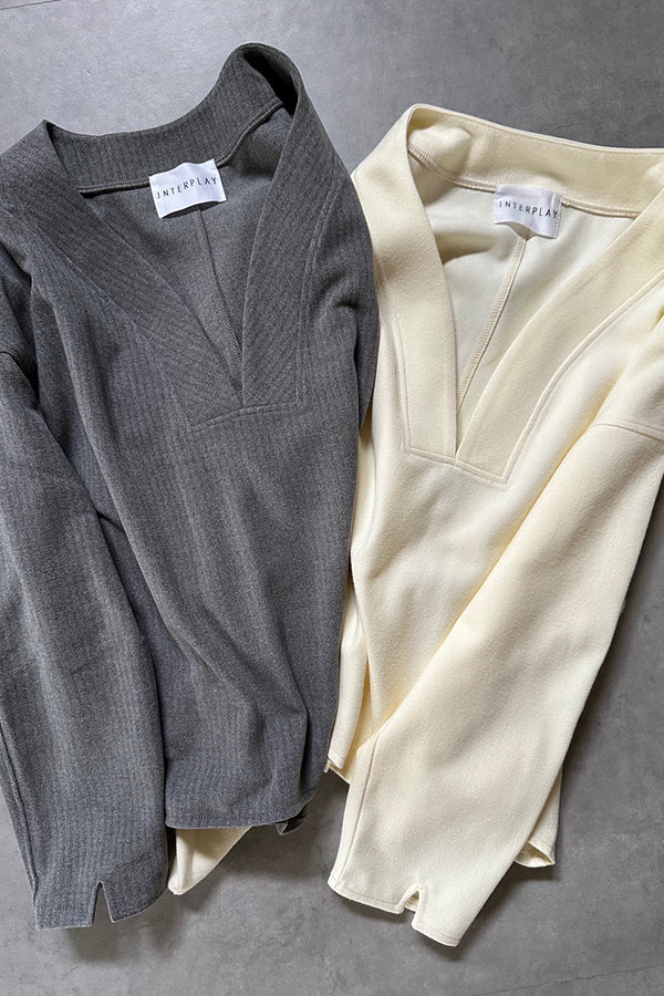 【INTERPLAY x AYA】Compressed Top-Grey-625380007-12F