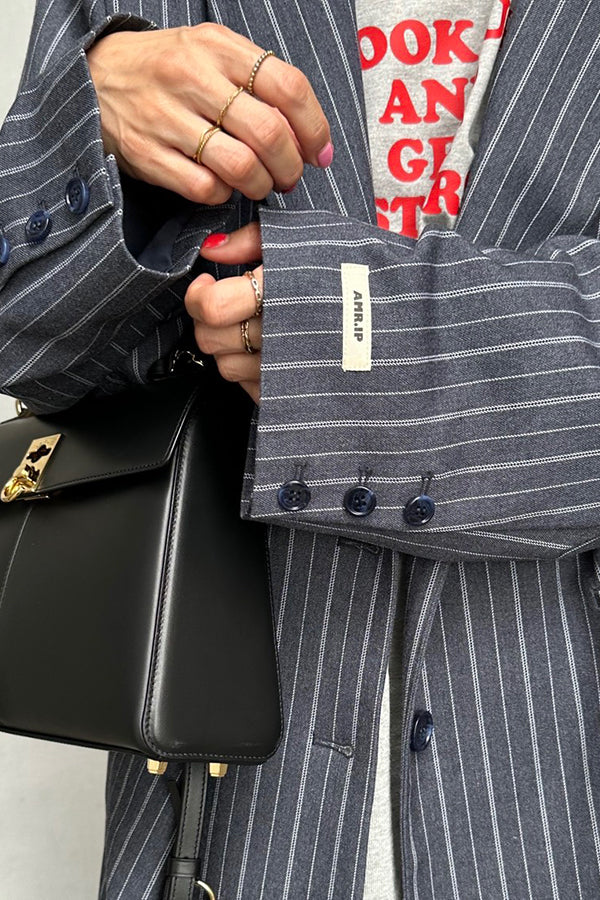 【INTERPLAY x AYA】Stripe Loose Jacket-Navy Stripe-625542008-93F