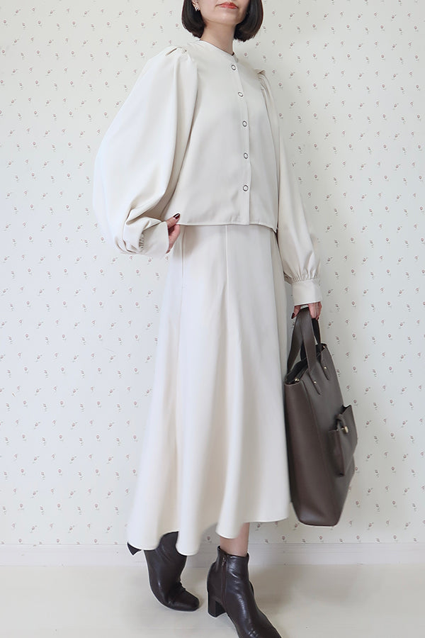 【INTERPLAY x MAYUKO】Button Up Puff Bolero Jacket-Ivory-625542009-04F
