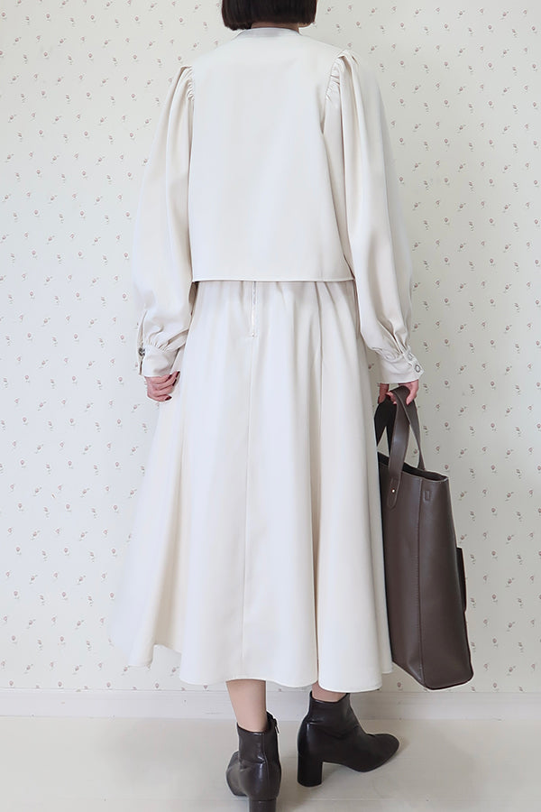 【INTERPLAY x MAYUKO】Button Up Puff Bolero Jacket-Ivory-625542009-04F