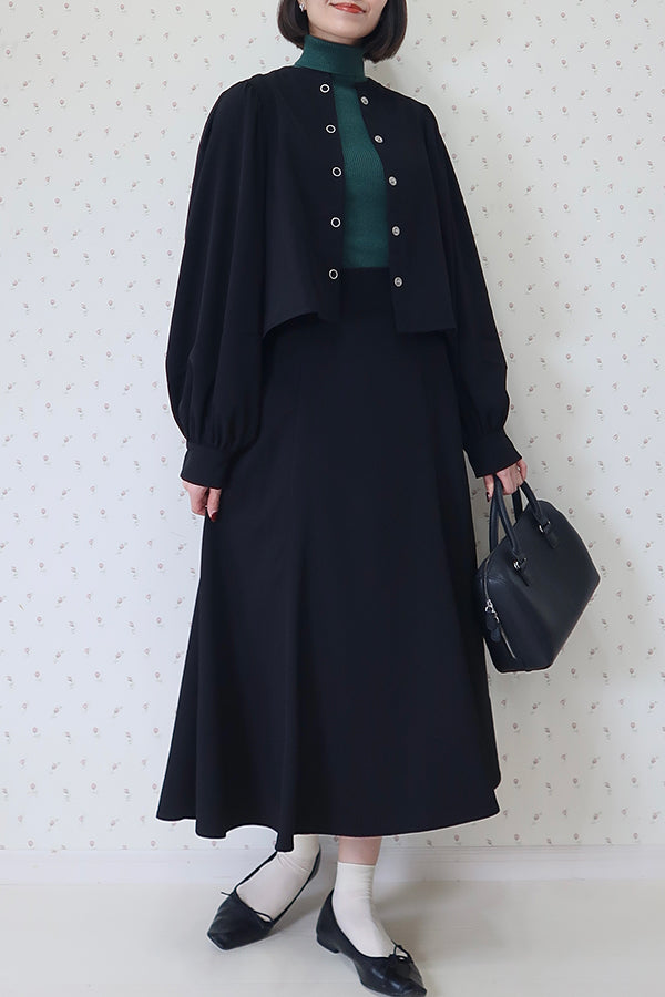 【INTERPLAY x MAYUKO】Button Up Puff Bolero Jacket-Black-625542009-19F