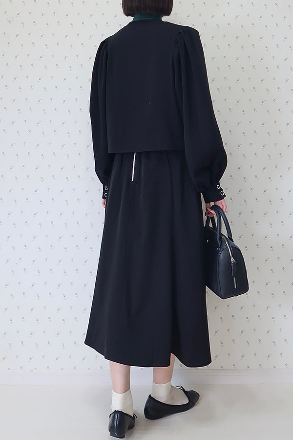 【INTERPLAY x MAYUKO】Button Up Puff Bolero Jacket-Black-625542009-19F