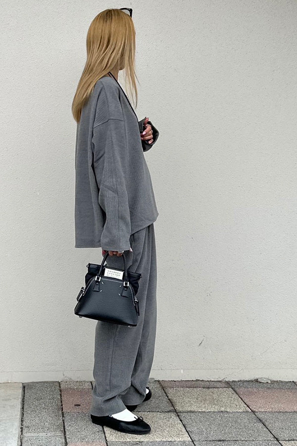 【INTERPLAY x AYA】Double waist Compressed Pants-Grey-625560006-12S / 625560006-12M