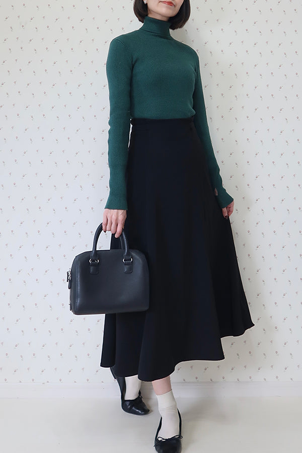 【INTERPLAY x MAYUKO】Belted Gather Flare Skirt-Black-625560010-19F