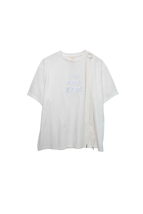 【KIPPS-SWP】Shoelace dropping embroidery SS Tee<UNISEX> -WHITE-D-663220001-04
