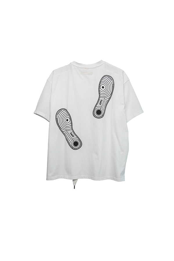 【KIPPS-SWP】Shoelace dropping embroidery SS Tee<UNISEX> -WHITE-A-663220001-01