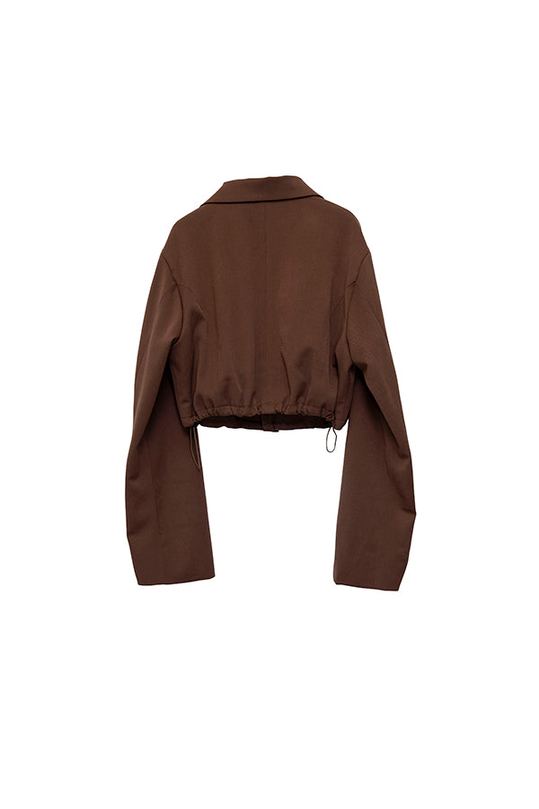 【Nora Lily】Short Length Jacket-BROWN-223542051-42