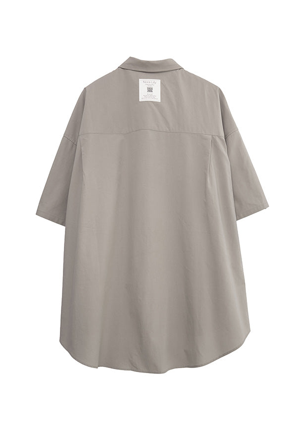 【Nora Lily】BASIC Wide S/S Shirt<UNISEX> -Light GREY-223380051-11