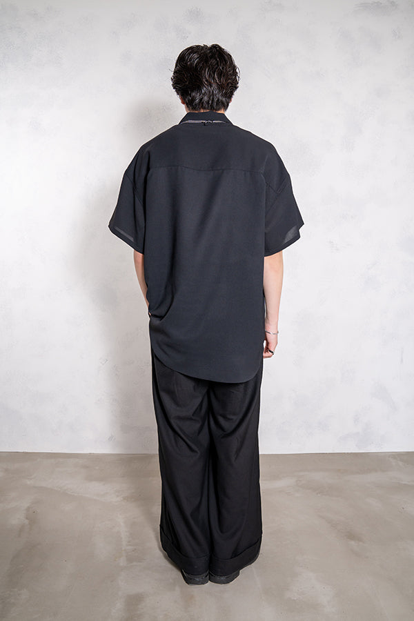 【INTERPLAY】 Open Collar S/S Over Size Shirt【2】-BLACK-＜UNISEX＞ 623380025-19