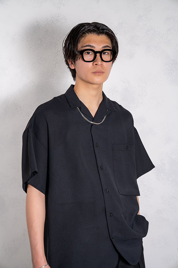【INTERPLAY】 Open Collar S/S Over Size Shirt【2】-BLACK-＜UNISEX＞ 623380025-19