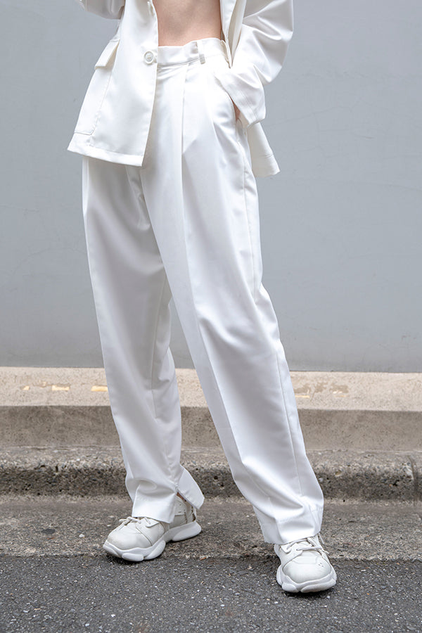 【Nora Lily】 Tapered 2 Tuck Pants(UNISEX) -WHITE-223360027-01