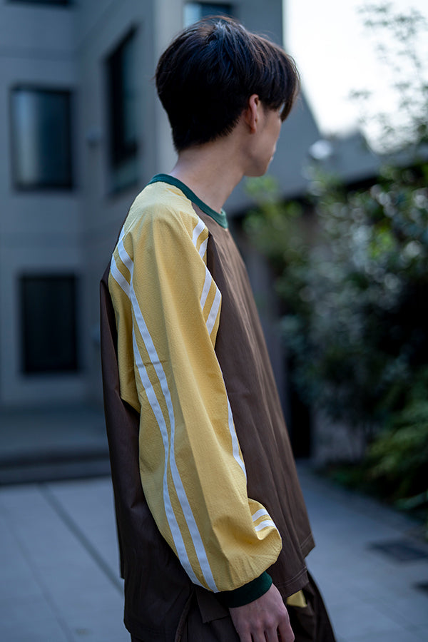 【Nora Lily】 Spring Track Pull Over(UNISEX)-BROWN x Mustard-224180072-42