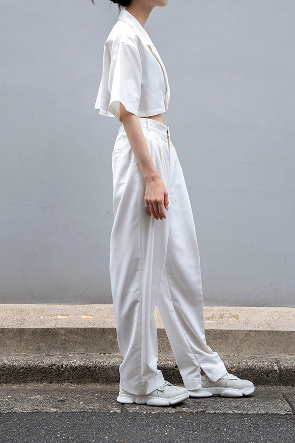 【Nora Lily】 Tapered 2 Tuck Pants(UNISEX) -WHITE-223360027-01