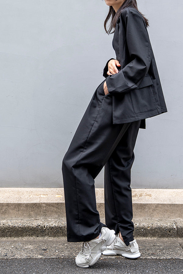 Nora Lily】 Tapered 2 Tuck Pants(UNISEX) -BLACK-223360027-19