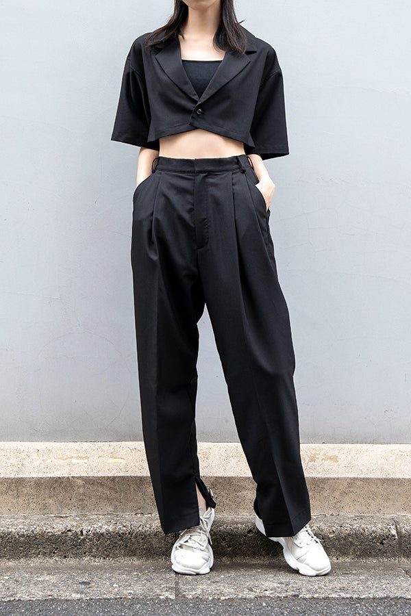 【Nora Lily】 Tapered 2 Tuck Pants(UNISEX) -BLACK-223360027-19