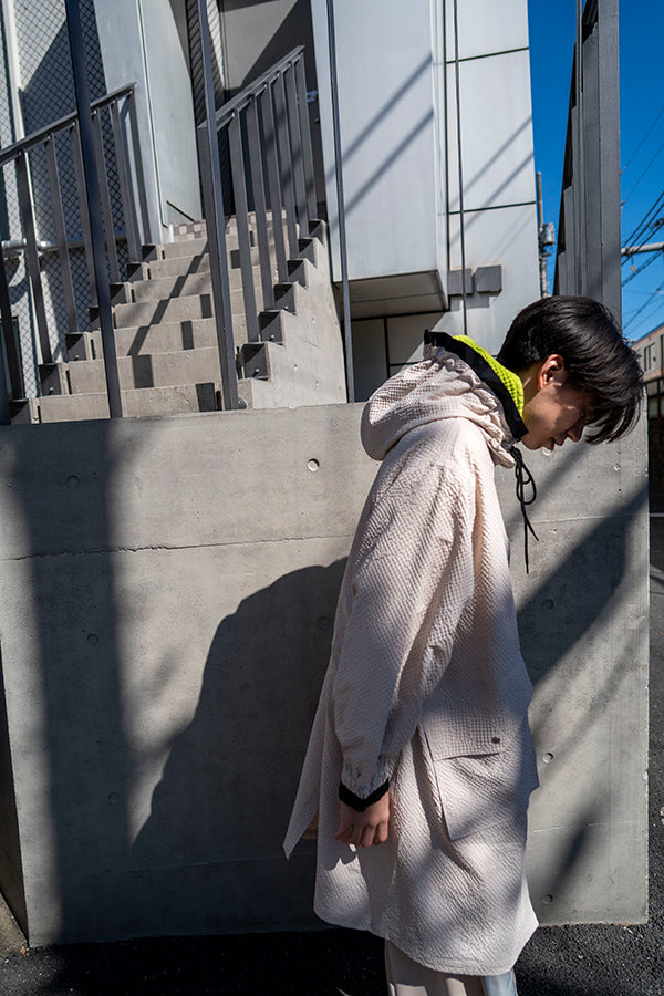 【Nora Lily】 Spring Hooded Coat(UNISEX)-Light BEIGE x Black-224142071-50