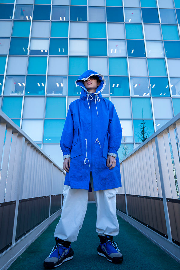 【Nora Lily】 Spring Hooded Coat(UNISEX)-BLUE x Light Grey-224142071-92