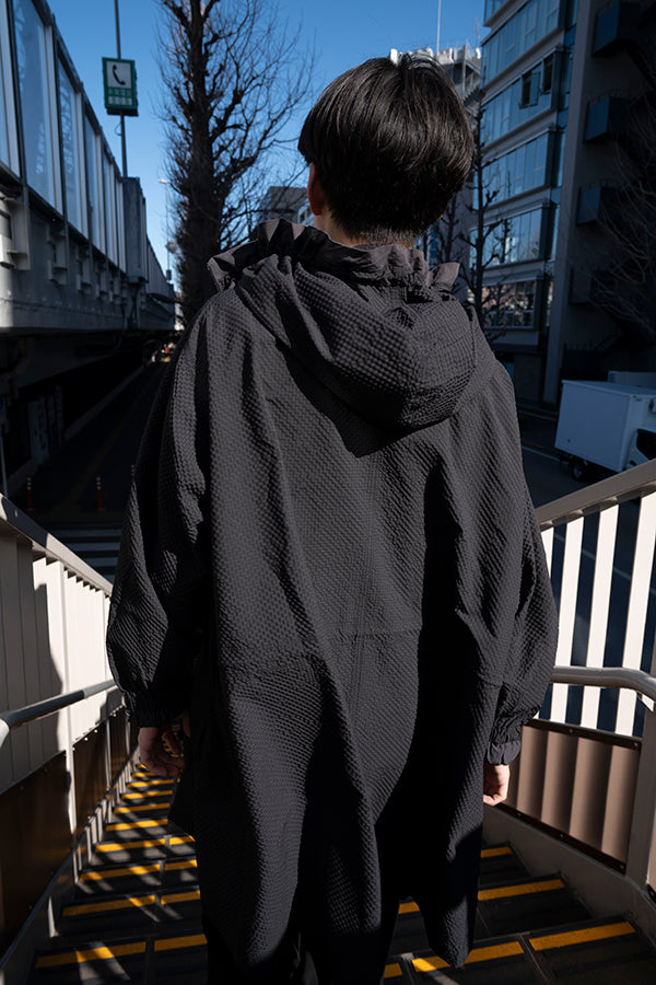 【Nora Lily】 Spring Hooded Coat(UNISEX)-BLACK x Charcoal-224142071-19