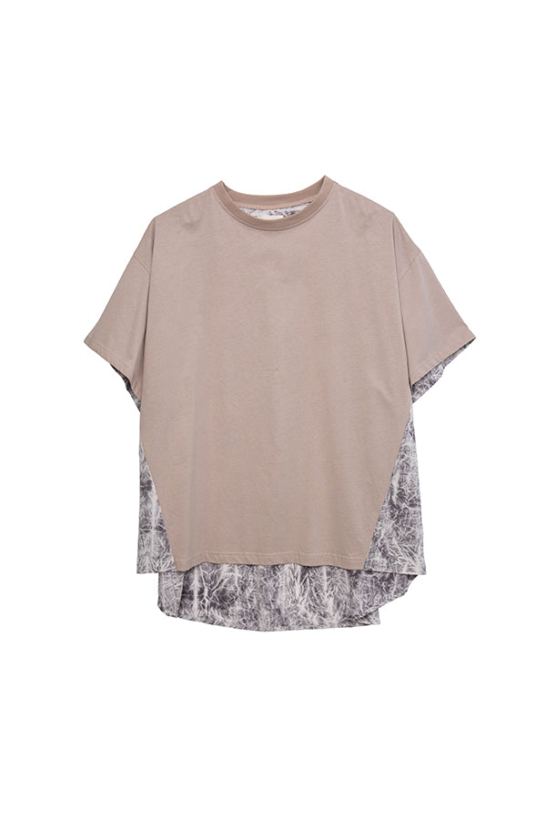 【NoraLily】Docking S/S Combi-Pullover【2】(UNISEX)-GREY x tie dye-