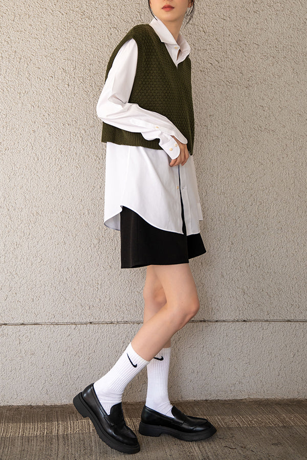 【Nora Lily】 Warm Short Knit Vest(Women) -KHAKI-223512007-27