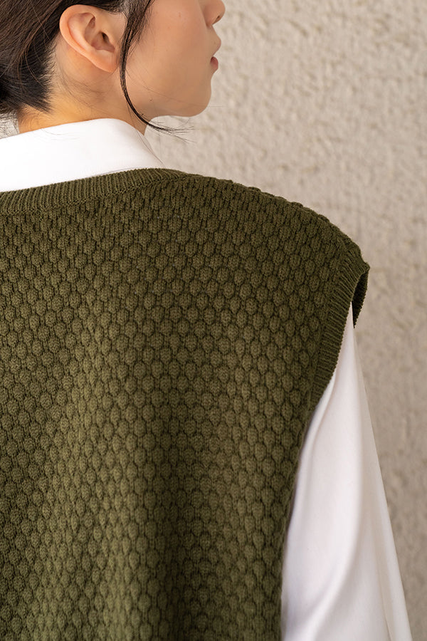 【Nora Lily】 Warm Short Knit Vest(Women) -KHAKI-223512007-27