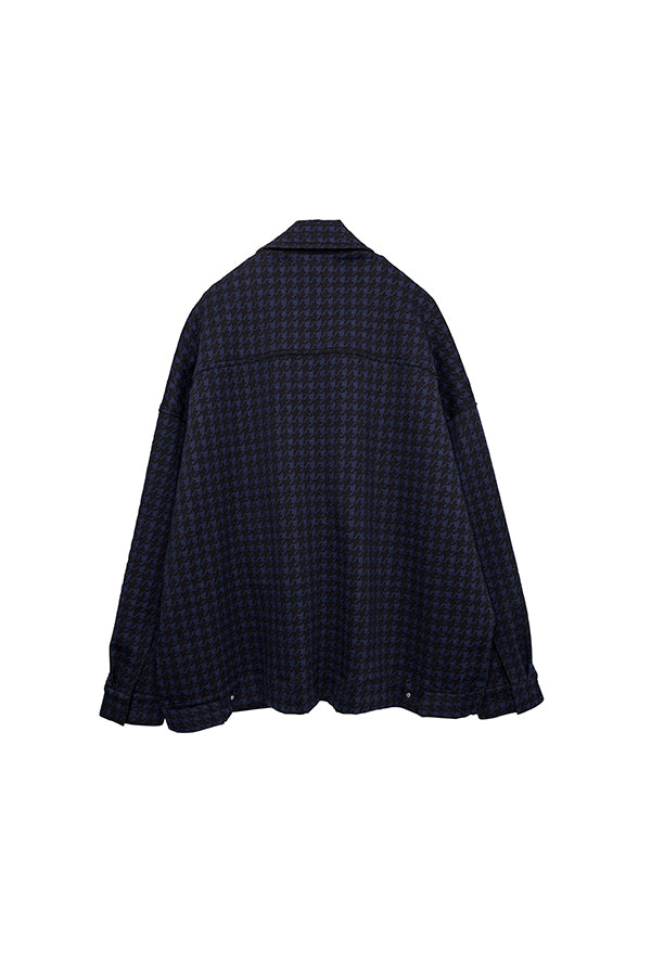 【Nora Lily】 Houndstooth Pattern Swing Top(UNISEX)-NAVY x BLACK-223542046-93