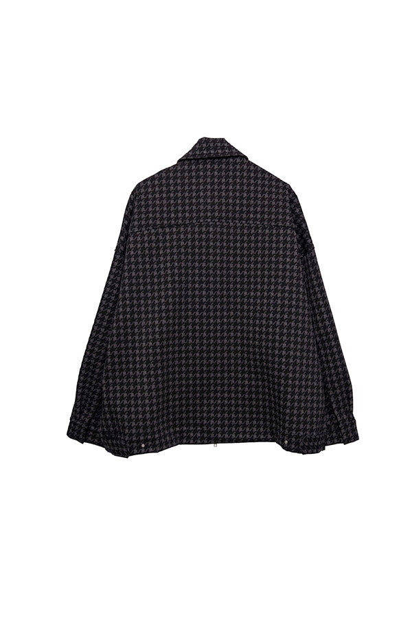 【Nora Lily】 Houndstooth Pattern Swing Top(UNISEX)-GREY x BLACK-223542046-12