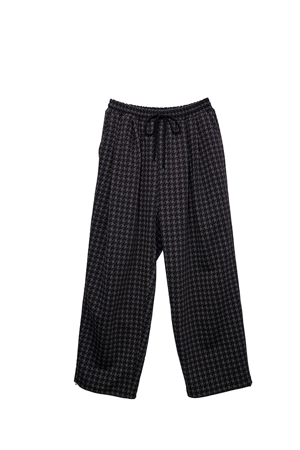 【Nora Lily】 Houndstooth Pattern Wide Pants(UNISEX)-GREY x BLACK-223560036-12