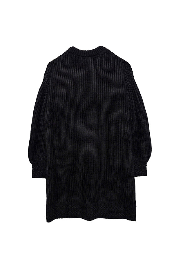 【Nora Lily】 Bulky Knit Long Pull Over(UNISEX)-BLACK-223512006-19