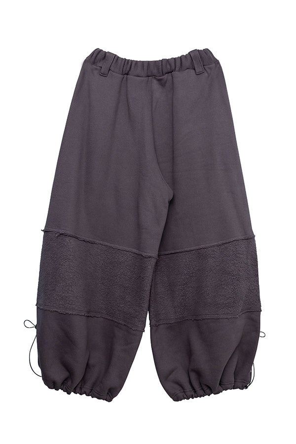 【Nora Lily】 Wide Silhouette Blocking Sweat Pants(UNISEX)-CHARCOAL-223560039-12