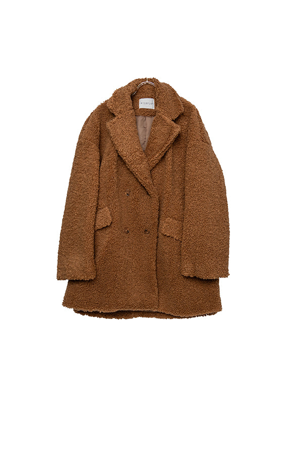 【INTERPLAY x MAIKO】 Boa Flare Jacket Coat(Women) -BROWN-623542015-42
