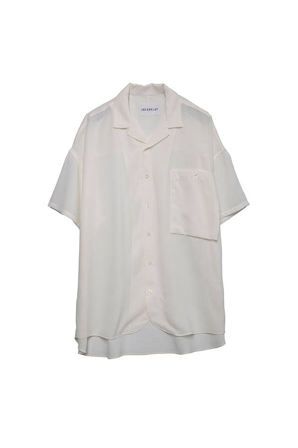 【INTERPLAY】 Open Collar S/S Over Size Shirt【2】-WHITE-＜UNISEX＞ 623380025-01