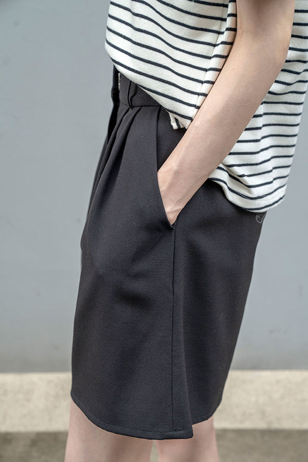 【Nora Lily】 Short Tuck Pants -BLACK-223360028-19