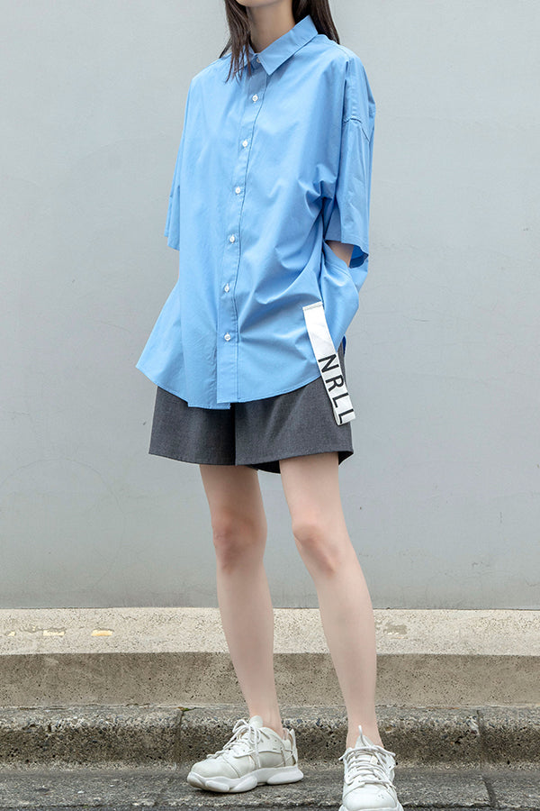 【Nora Lily】BASIC Wide S/S Shirt<UNISEX> -SAX Blue-223380051-90