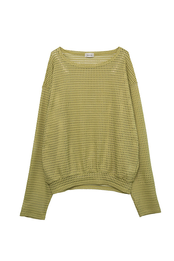 【Nora Lily】 Shirred mesh Pull Top<UNISEX> -MINT-223380053210