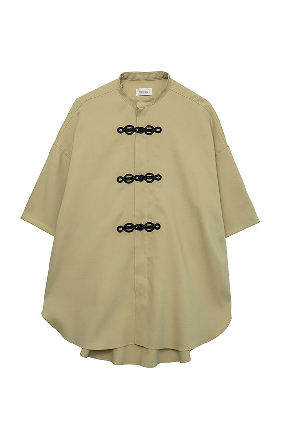 【Nora Lily】China Open Collar S/S Shirt【2】<UNISEX> -Light GREEN-223380052-21