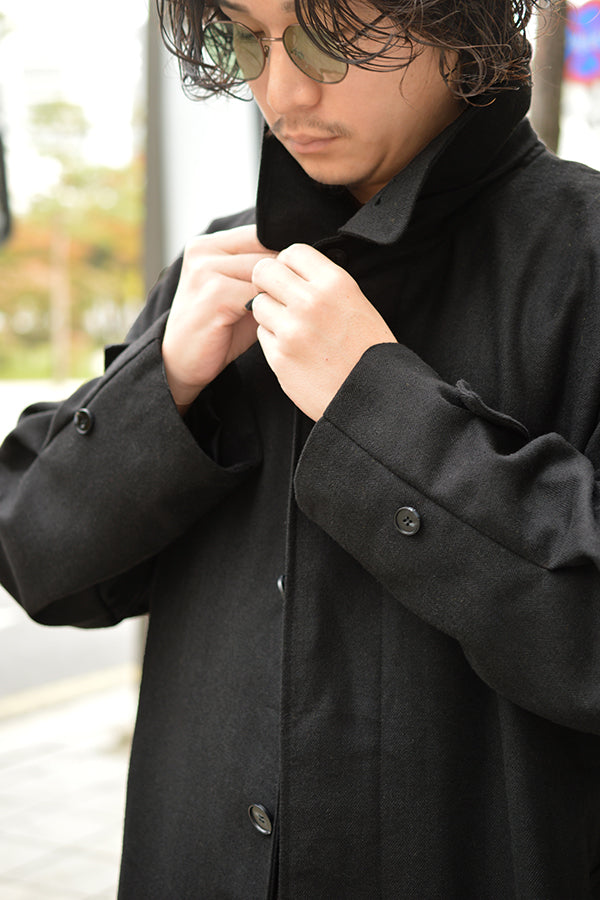 【INTERPLAY x TAKERU】 Herringbone Long Coat(Men)-BLACKヘリンボーン- 623542005-19